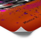 スニーカーとデイジー印象派オレンジホワイト ポスター (角)