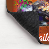 スニーカーとデイジー印象派オレンジホワイト マウスパッド (コーナー)