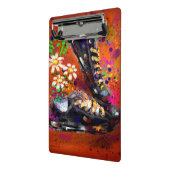 スニーカーとデイジー印象派オレンジホワイト ミニクリップボード (アングル2)