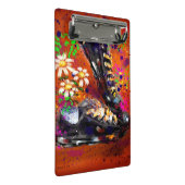 スニーカーとデイジー印象派オレンジホワイト ミニクリップボード (アングル)