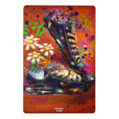 スニーカーとデイジー印象派オレンジホワイト ミニクリップボード (裏面)