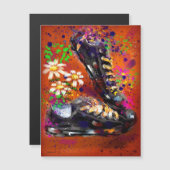 スニーカーとデイジー印象派オレンジ磁石 (正面/裏面)