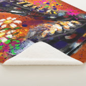 スニーカーとデイジー印象派オレンジ磁石 シェルパブランケット (3/4)