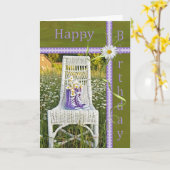 スニーカーとデイジー誕生日 カード (黄色い花)