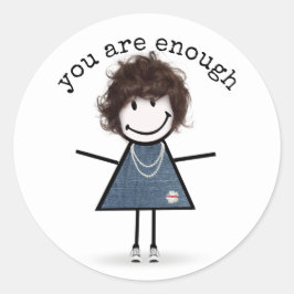 スニーカーに女の子を引用文 ラウンドシール