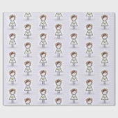 スニーカーに履く花嫁スティックハート ラッピングペーパー (フラット)