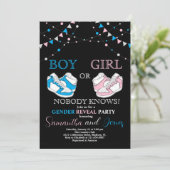 スニーカーのボール性別が青またはピンクのスニーカーを明らかにする 招待状 (スタンド正面)