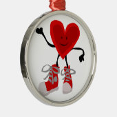 スニーカーの漫画のおもしろいな赤いハート メタルオーナメント (右)