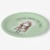 スニーカーの花嫁スティックガールとデイジーブーケ ペーパープレート (アングル)