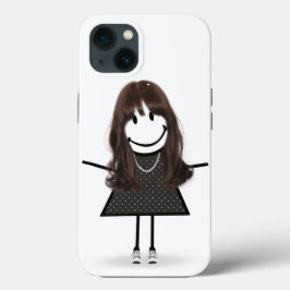 スニーカーを履いた髪のあるスティックガール iPhone 13ケース