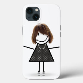 スニーカーを履いた髪のあるスティックガール iPhone 13ケース