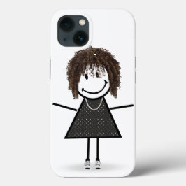 スニーカーを履いた髪のある棒人間女子 iPhone 13ケース