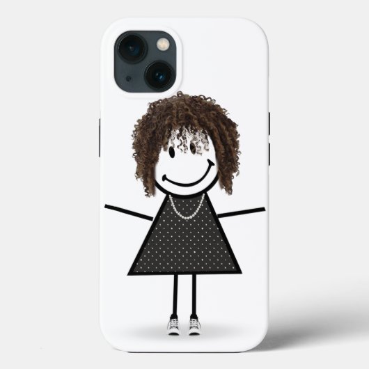 スニーカーを履いた髪のある棒人間女子 Case-Mate iPhoneケース (裏面)