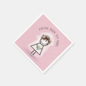 スニーカーを点在させる花嫁スティックガール スタンダードカクテルナプキン (角)