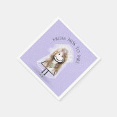 スニーカーを点在させる花嫁スティックガール スタンダードカクテルナプキン (角)