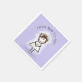 スニーカーを点在させる花嫁スティックガール スタンダードカクテルナプキン (角)