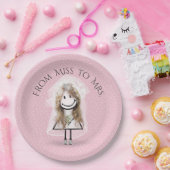 スニーカーを点在させる花嫁スティックガール ペーパープレート (パーティー)