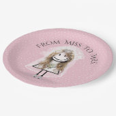 スニーカーを点在させる花嫁スティックガール ペーパープレート (アングル)