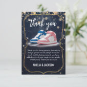 スニーカーエレガントボール:ジェンダー・リビールお祝い サンキューカード (スタンド正面)