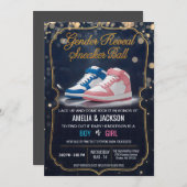 スニーカーエレガントボール:ジェンダー・リビールお祝い 招待状 (正面/裏面)