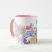 スニーカーキツネチャイルドズカートゥーンスケッチ 子供へ マグカップ (正面左)