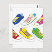 スニーカースケッチランニングカラフルの靴 ポストカード (正面/裏面)