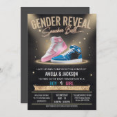 スニーカースタイリッシュボールモダンの白熱［赤熱］光を放つ性別の表示 招待状 (正面/裏面)