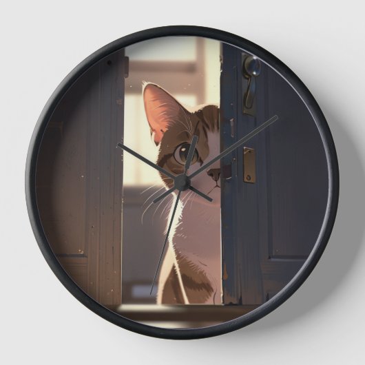 スニーカー猫 壁時計 (正面)