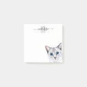 スニーカー覗き猫の水彩画の名前 ポストイット (正面)
