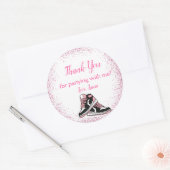 スニーカー誕生日,グリッタースウィート16サンキュークラス ラウンドシール (封筒)