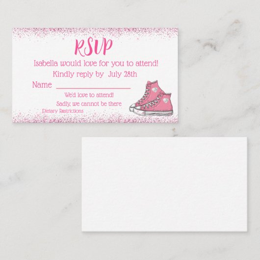 スニーカー誕生日、グリッタースウィート16出欠、 名刺 (正面/裏面)