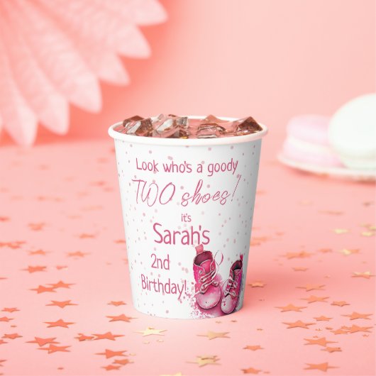 スニーカー誕生日、ベビーシューズ2nd誕生日 紙コップ (インサイチュ)