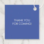 スニーカー赤ちゃんシャワーギフトラベル，青いベビーシューズ フェイバータグ (裏面)