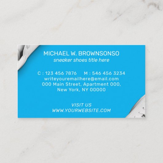 スニーカー靴スポーツジム着用 名刺 (裏面)