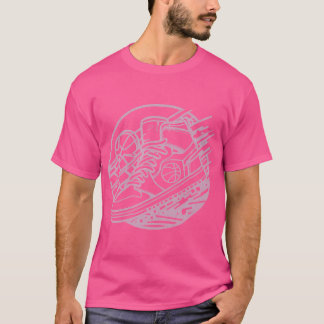 スニーカー頭バスケットボールファン Tシャツ