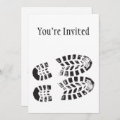 スニーカー黒と白のインプリント 招待状 (正面/裏面)