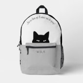 スニーカー・キャット・グレイ プリントバックパック (正面)