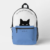 スニーカー・キャット・ブルー プリントバックパック (正面)