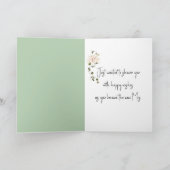 スニーカー・デイジー付き花嫁スティックガール カード (内部)