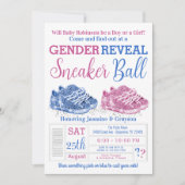 スニーカー・ボール性別リビールシャワー 招待状 (正面)