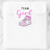 スニーカー・ボール・チーム女の子のジェンダーがスティッカーを明かす ラウンドシール (バッグ)