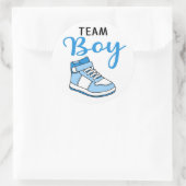 スニーカー・ボール・チーム男の子ジェンダーがスティッカーを明かす ラウンドシール (バッグ)