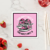 スニーカー・ボール・ピンク&ブラック誕生日 スタンダードカクテルナプキン (インサイチュ)