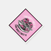 スニーカー・ボール・ピンク&ブラック誕生日 スタンダードカクテルナプキン (角)