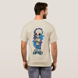 スニーキーかわいいスケルトンハロウィンブルースプラッシュTシャツ Tシャツ