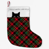 スニーキーキャットウォーレスプレイドスモールクリスマスクリスマスストッキング スモールクリスマスストッキング (正面)