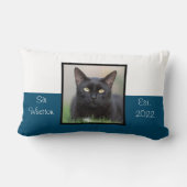 スニーキーキャットエウピープルフォト深いブルー装飾用クッション ランバークッション (裏面)