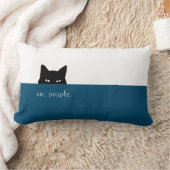 スニーキーキャットエウピープルフォト深いブルー装飾用クッション ランバークッション (ブランケット)