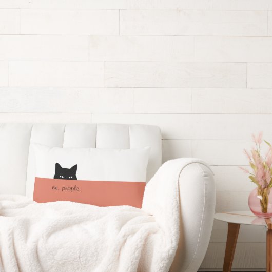 スニーキーキャットEw people写真テラコッタ装飾用クッション ランバークッション (ソファ)