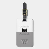 スニーキーキャットwhere are Weグレーペットキャリアラベル ラゲッジタグ (正面縦)